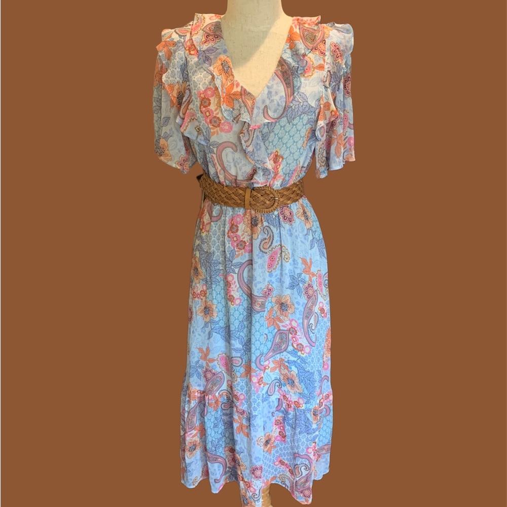 NEW PATCHWORK RUFFLED DRESS - Picture 7 of 10